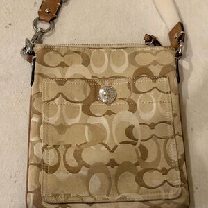 Coach Beige and Brown Crossbody Bag
